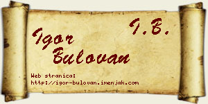 Igor Bulovan vizit kartica